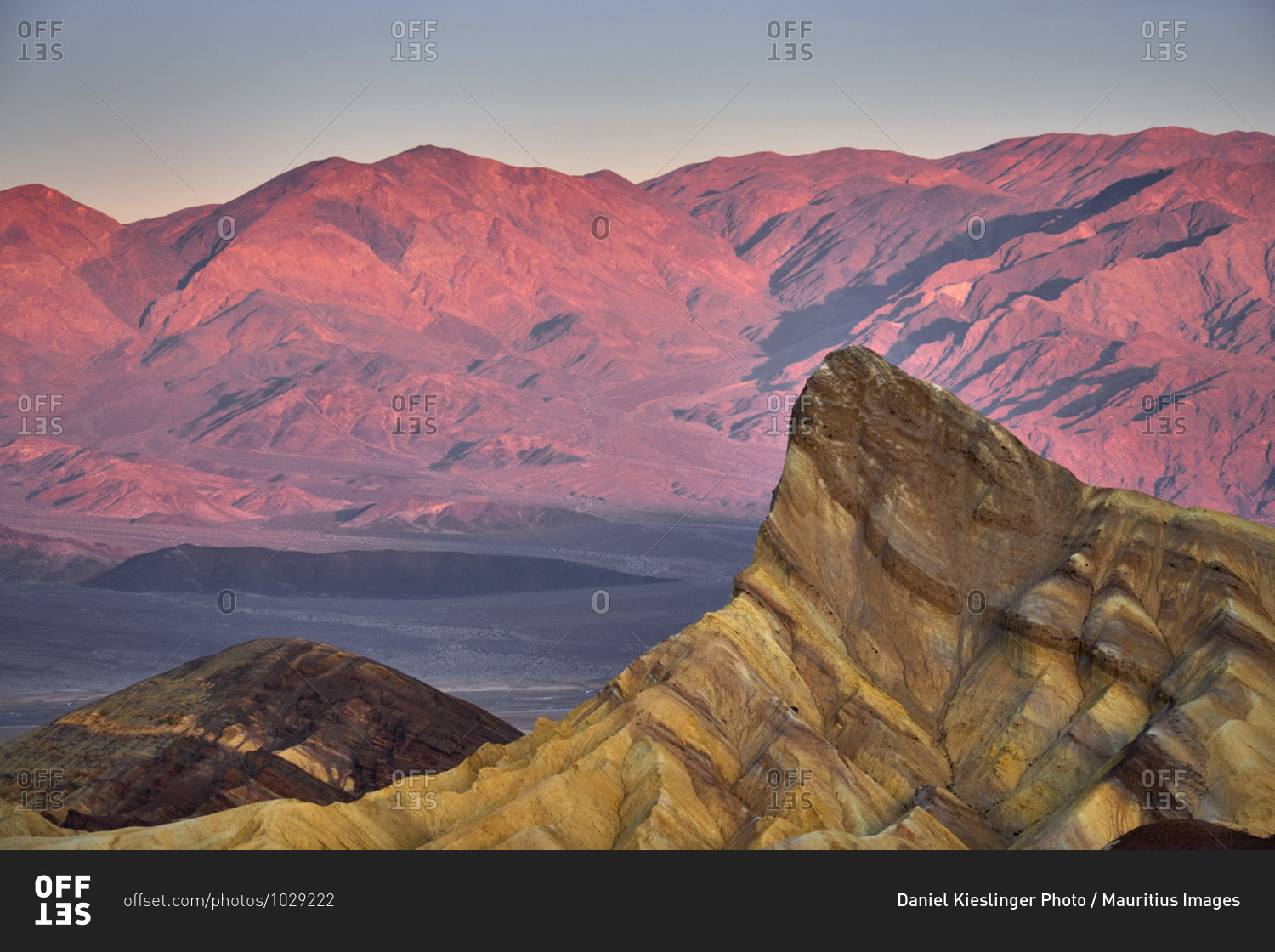 USA, United States of America, Nevada,  Death Valley National Park, Zabriskie Point, Sierra Nevada, California