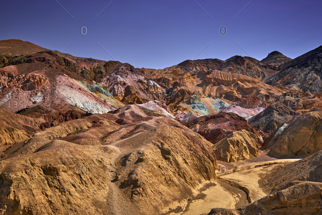 USA, United States of America, Nevada,  Death Valley National Park, Artists Palette, Artist Drive, Sierra Nevada, California
