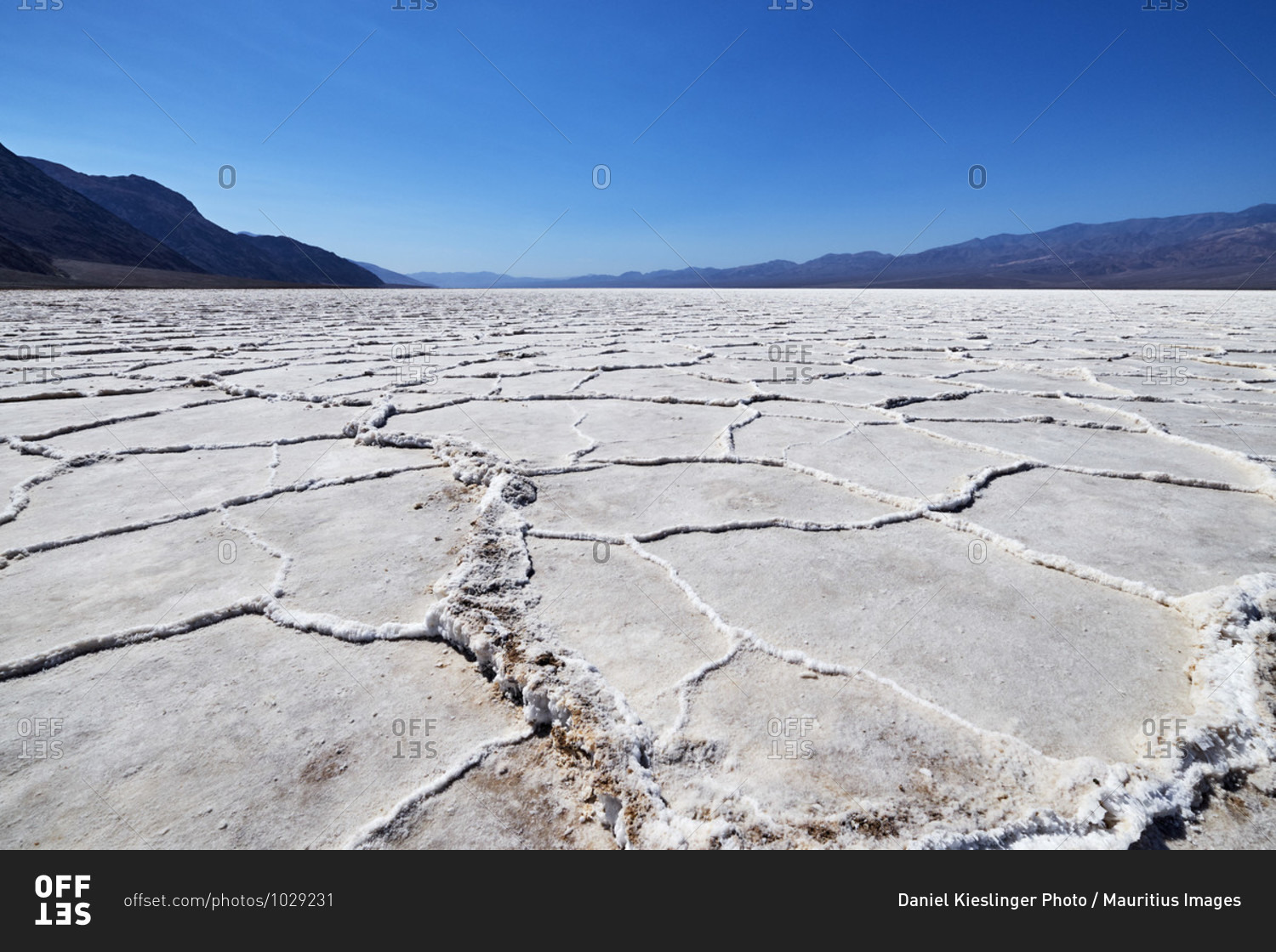 USA, United States of America, Nevada,  Death Valley National Park, Badwater Basin, Sierra Nevada, California