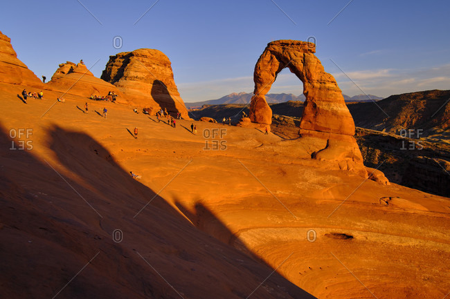 September 15, 2019: USA, United States of America, Utah, Arches National Park, Moab, Delicate Arch Trail,