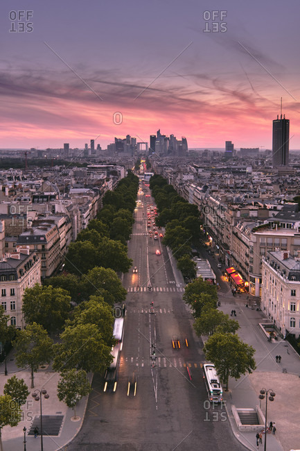 Paris Champs Elysee Street Cityscape Vacation Transportation Photo