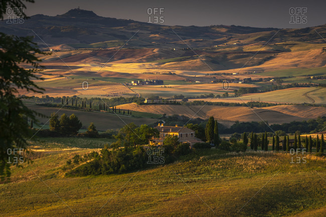June 20, 2020: Europe, Italy, Val d'Orcia, San Quirico, Pordere Belvedere, Agritourismo, Tuscany, Tuscan Landscape