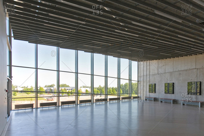 Tartu, Estonia - September 22, 2020: Empty Lobby in a Modern Building