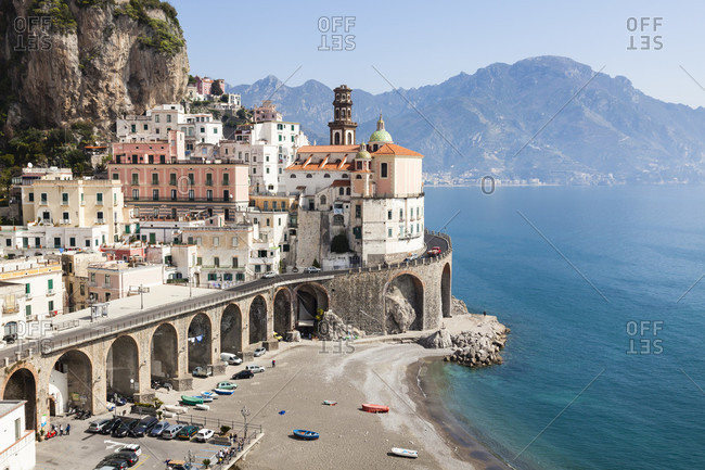 Atrani town at the steep amalfi coast, unesco world heritage site