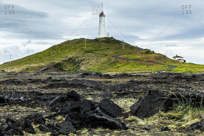 Reykjanes lighthouse in west iceland
