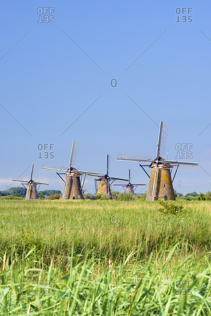 Typical windmills in Kinderdijk, Netherlands