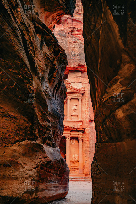 View of the Treasury in Petra, Jordan
