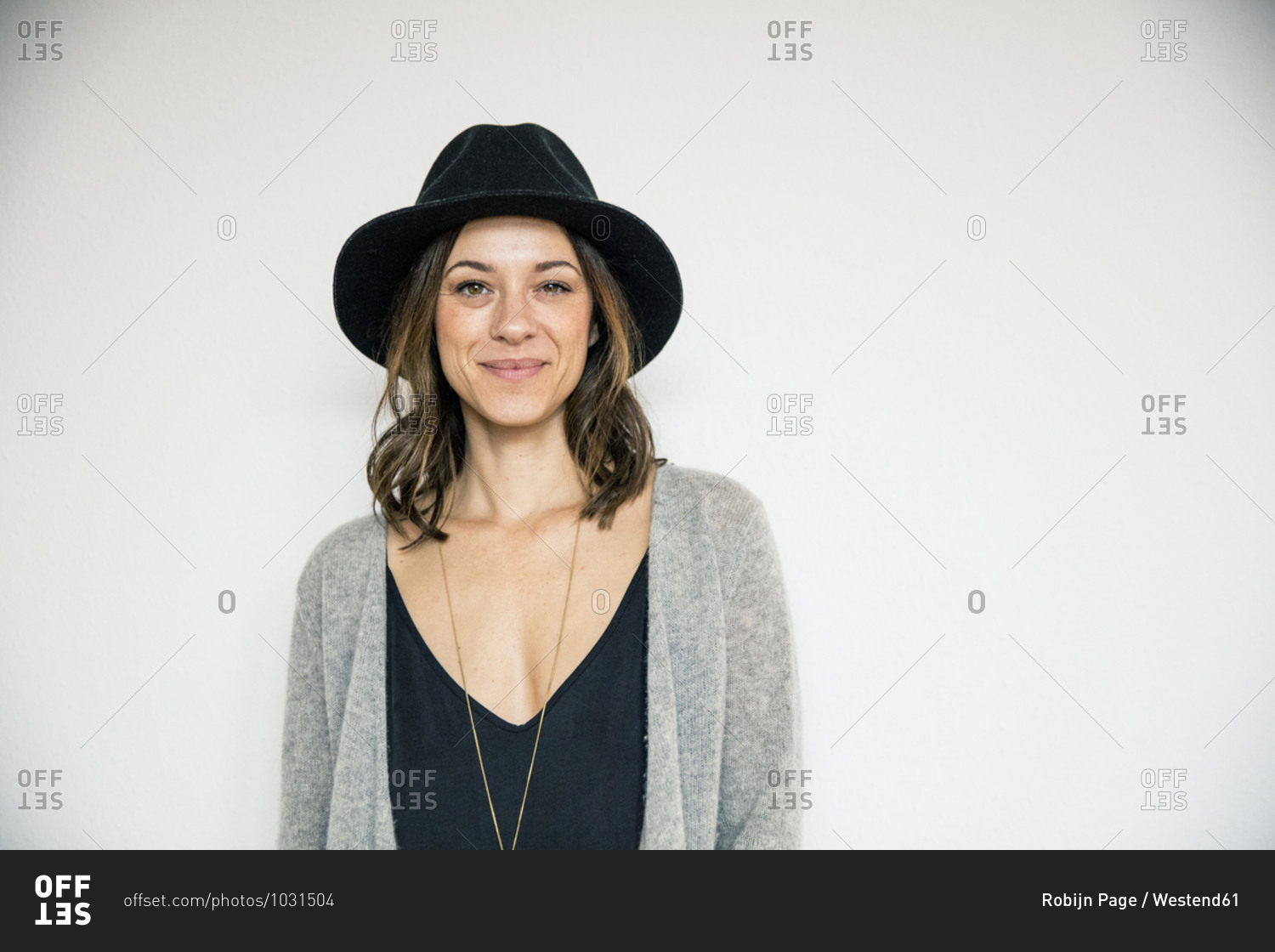 Portrait of a beautiful woman- wearing a hat