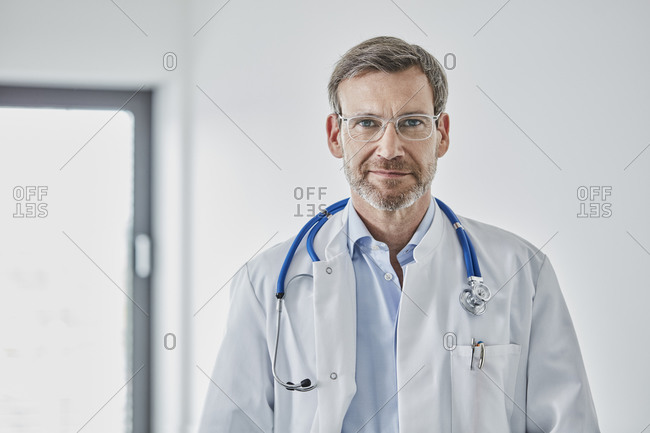 Male internist with a stethoscope