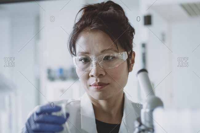 Female scientist working in a science laboratory
