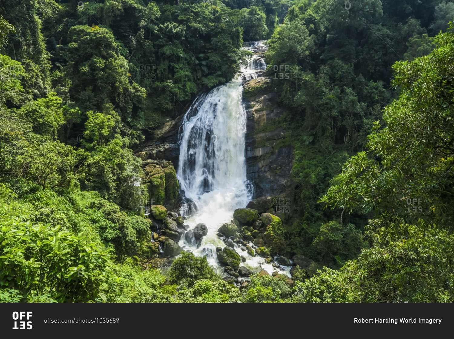 The 70m Valara Waterfall on the Deviyar River after Monsoon, a popular sight on the road to Munnar, Idukki district, Kerala, India, Asia