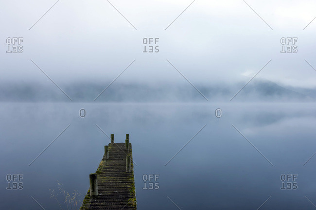 Morning mist, Ullswater, Lake District National Park, UNESCO World Heritage Site, Cumbria, England, United Kingdom, Europe