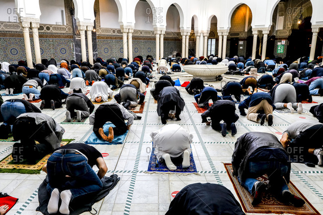 June 5, 2020: First Friday prayer at the Paris Great Mosque after COVID-19 lockdown, Paris, France, Europe