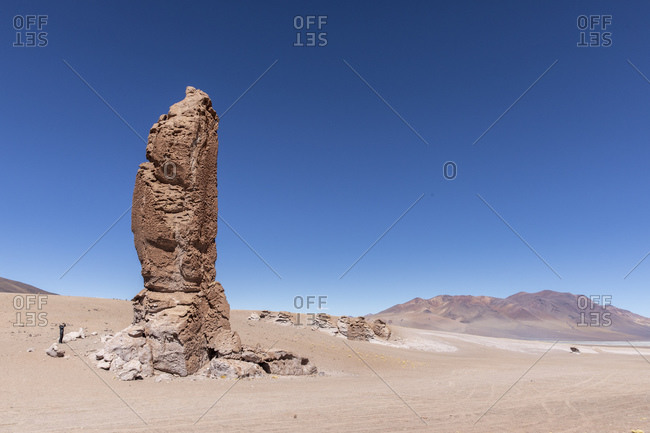 Stone formation at Salar de Tara y Aguas Calientes I, Los Flamencos National Reserve, Antofagasta Region, Chile, South America