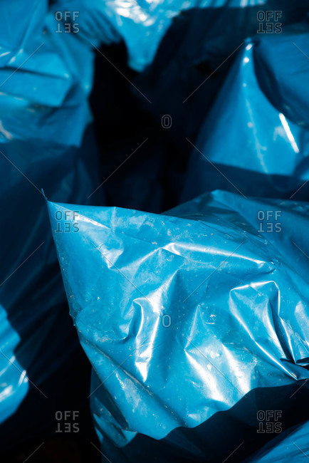 Abstract view of blue plastic