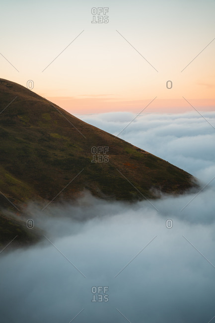Cloud inversion covering the hills of Larrau mountain pass
