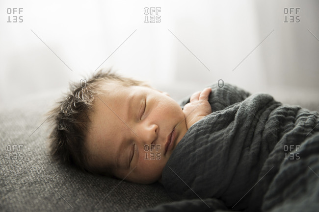 newborn baby boy dark hair
