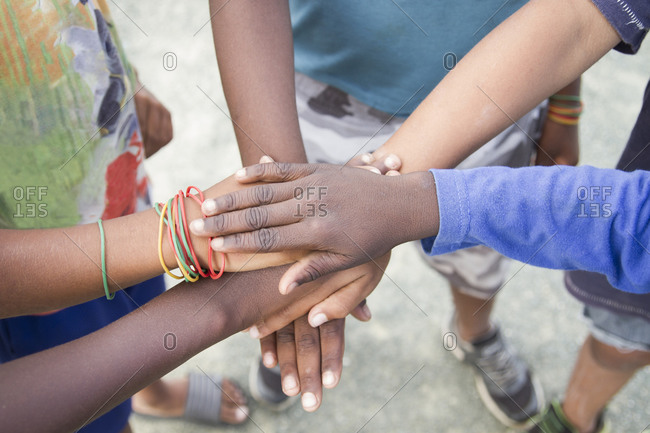diversity children hands