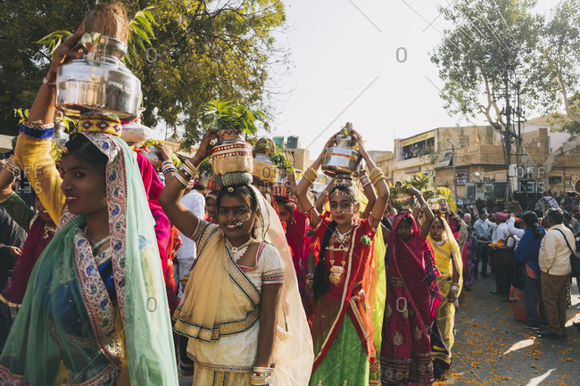women wearing sarees stock photos - OFFSET