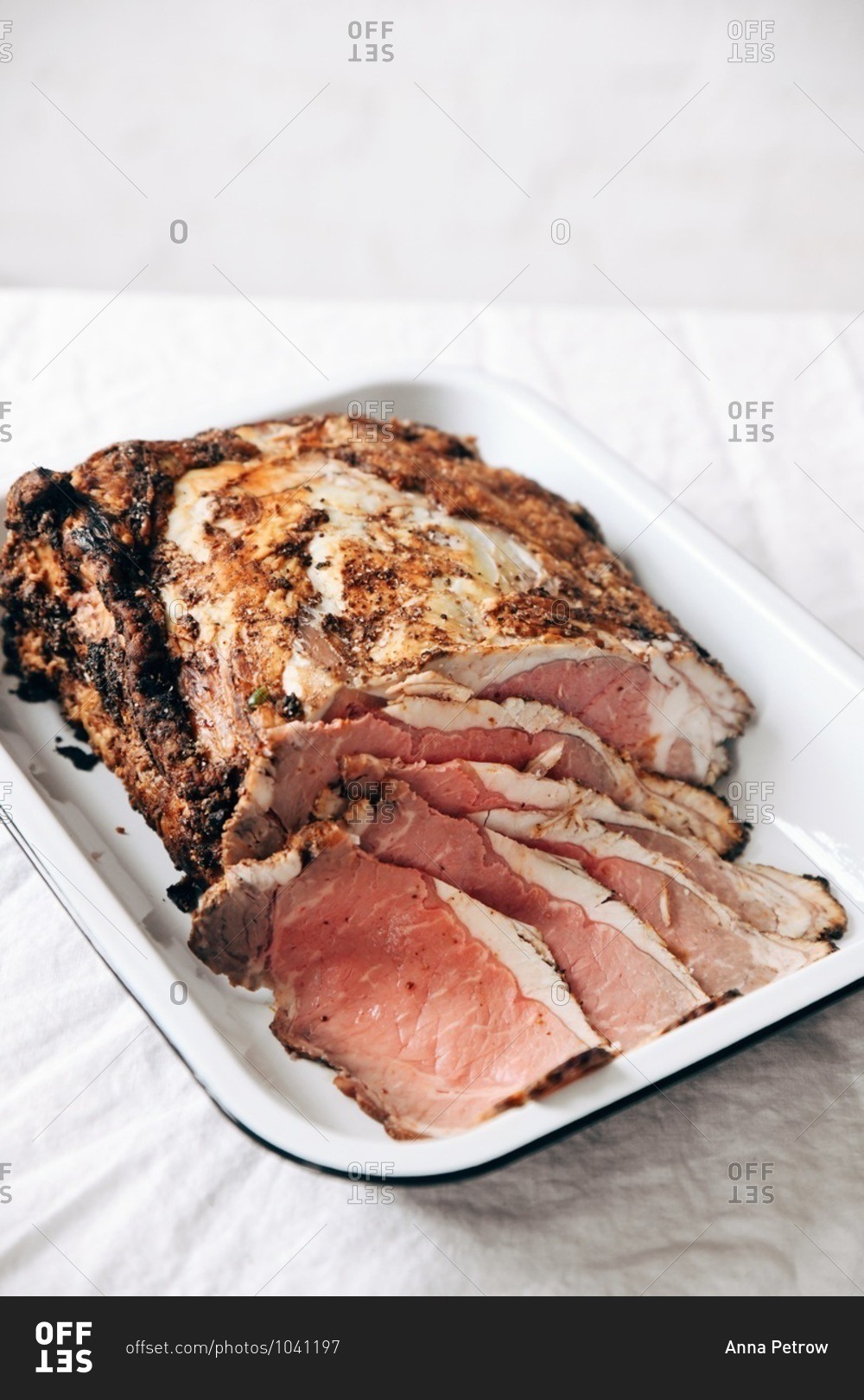 Sliced ham roast for a holiday dinner