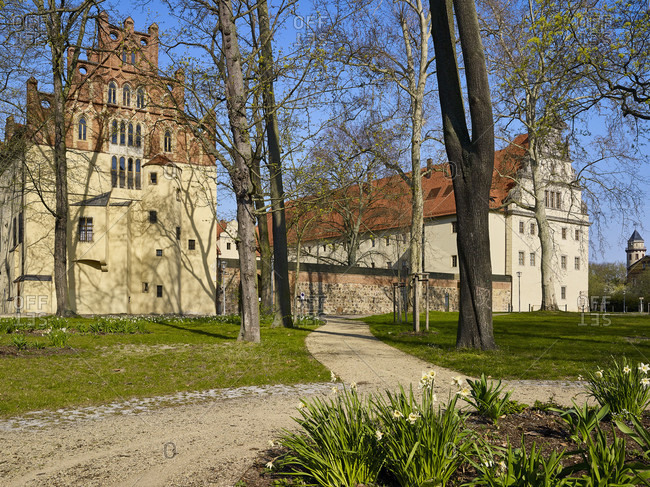 Lutherhaus and Augusteum from the former parish garden, Wittenberg, Saxony-Anhalt, Germany