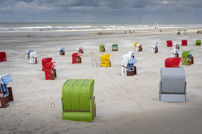Germany, Lower Saxony, East Frisia, Juist, beach chairs