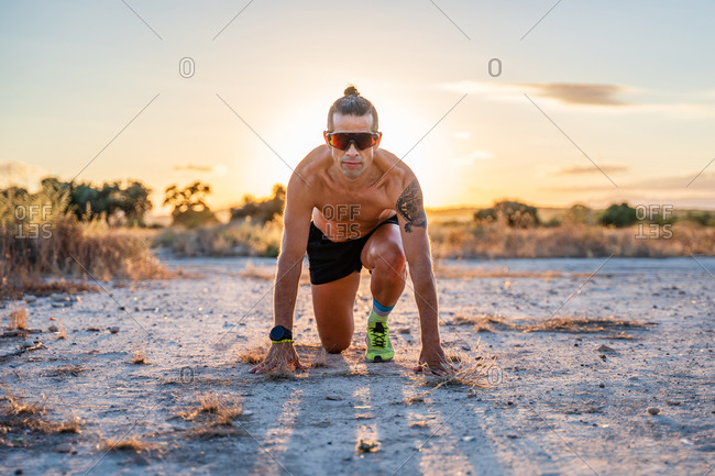 crouching position