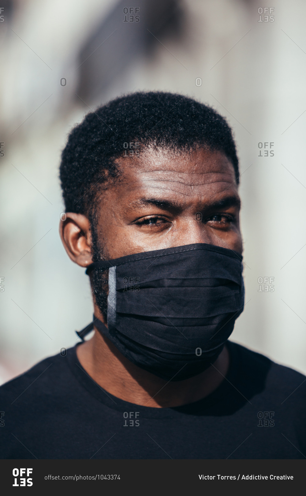 Man crying and protesting at a rally for racial equality against racism. Black Lives Matter.