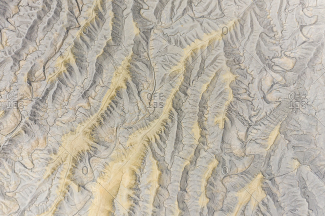 Aerial view of Factory Butte landscape, Utah, USA.