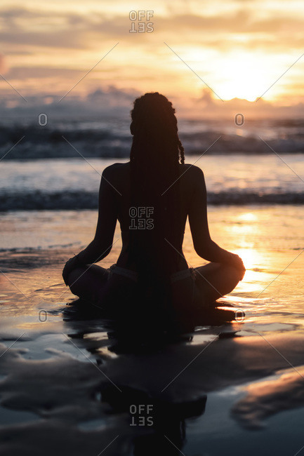 sunset silhouette woman
