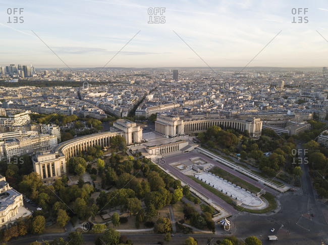 View over the city at dawn, Paris, Ile-de-France, France, Europe