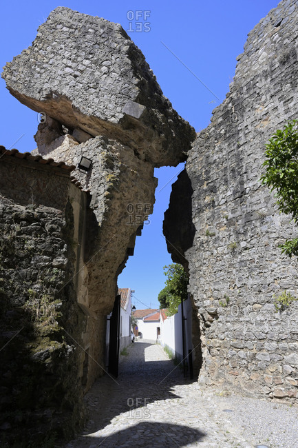 Castle entrance, Serpa, Alentejo, Portugal, Europe