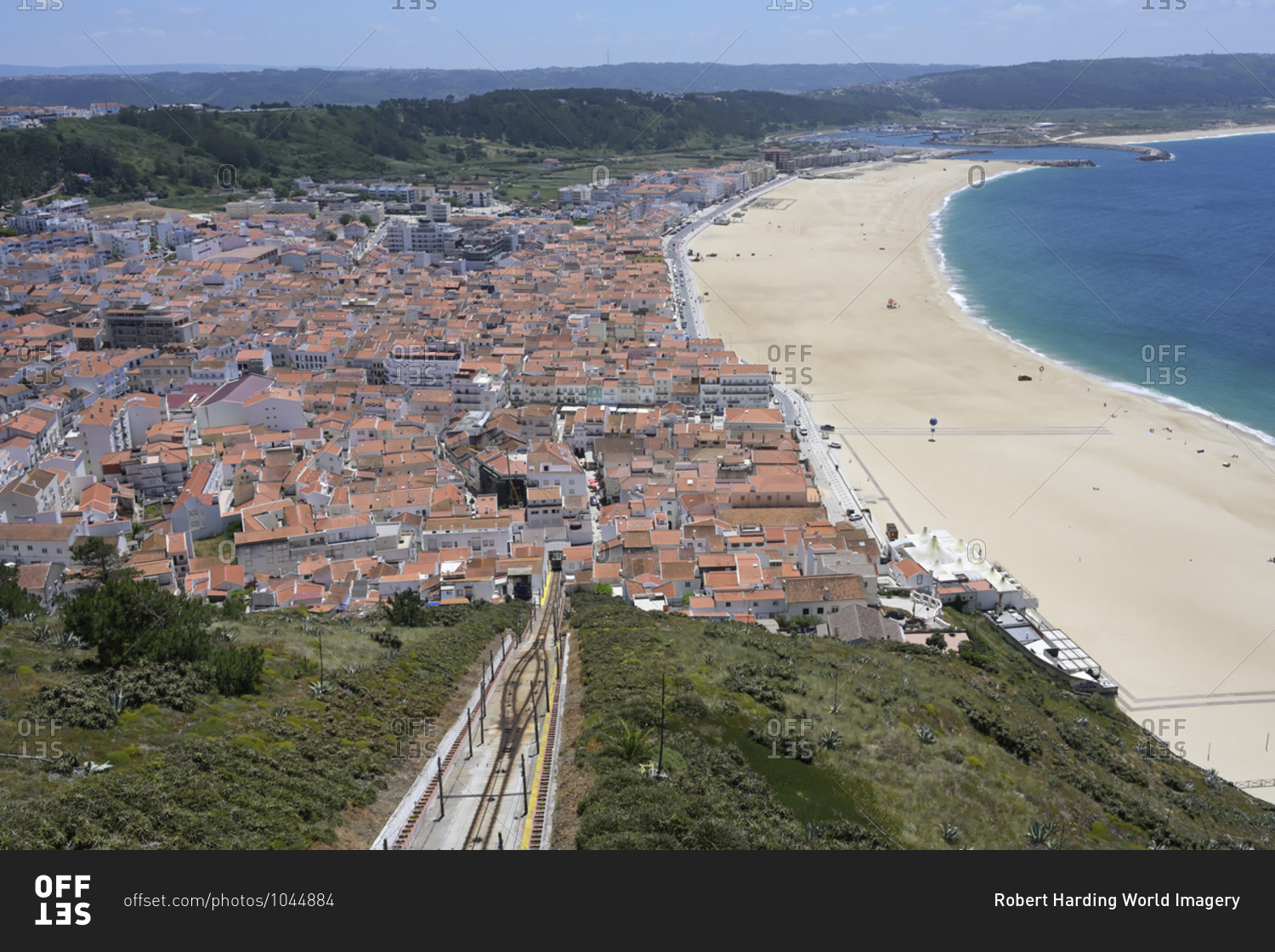 Funicular railway between Sitio and Nazare beach, Leiria district, Portugal, Europe