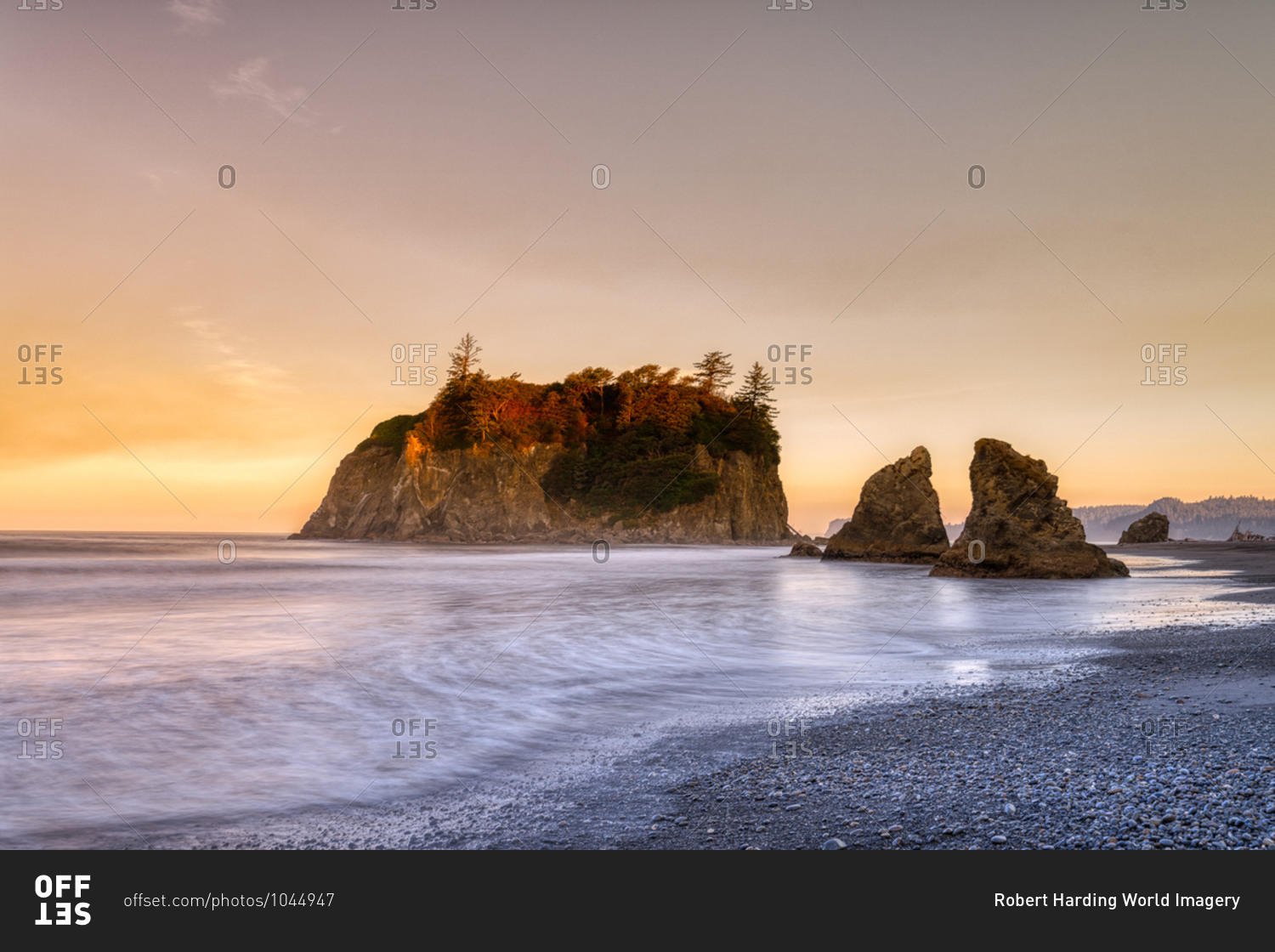 Sunrise at Ruby Beach in Olympic National Park, UNESCO World Heritage Site, Washington State, United States of America, North America