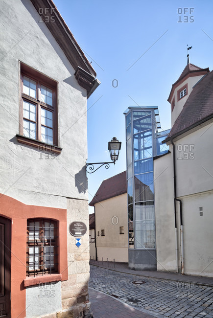 September 2, 2019: adam francisci building, residential building, margrave museum, house facade, ansbach, middle franconia, franconia, Bavaria, Germany, Europe
