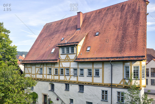 Oberamtei, half-timbering, house facade, window, idyll, blaubeuren, alb-donau district, swabian alb, Baden-Wurttemberg, Germany