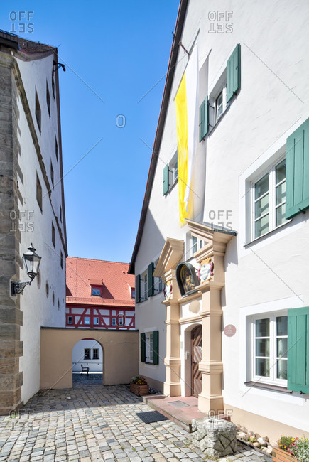 September 3, 2019: rectory, house facade, architecture, wolfram-eschenbach, franconia, Bavaria, Germany
