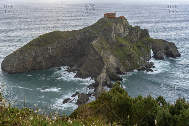 Europe, spain, basque country, biscay, bay of biscay, costa vasca, view of gaztelugatxe