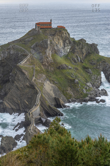 Europe, spain, basque country, biscay, bay of biscay, costa vasca, view of gaztelugatxe