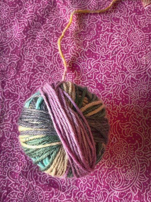Wool, ball of yarn, close-up, needlework, knitting
