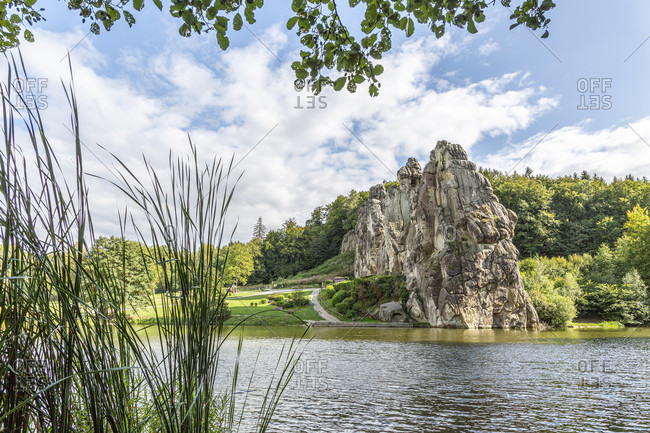 The Externsteine are a striking sandstone rock formation in the Teutoburg Forest and as such an outstanding natural attraction in Germany, which is under natural and cultural heritage protection.