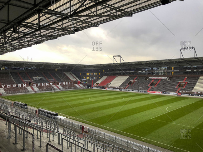November 12, 2019: Football stadium, abandoned, Hamburg, St. Pauli