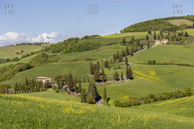 Monticchiello, the landscape of the Val d'Orcia (Orciatal), Tuscany, Italy