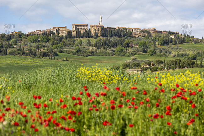 Landscape of Pienza in Tuscany, Italy