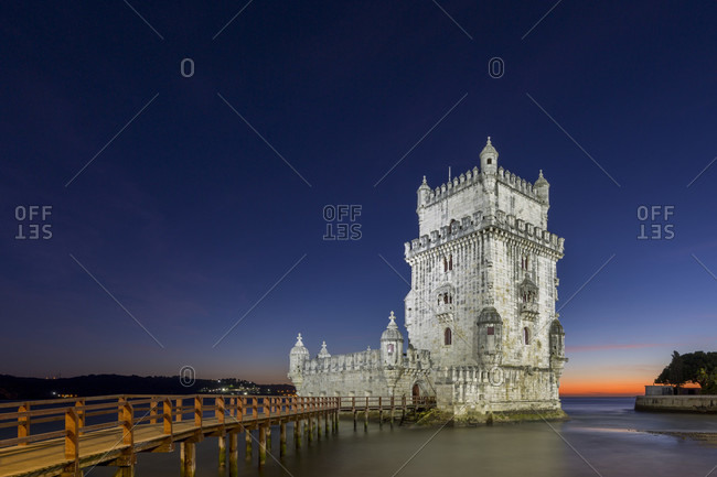 February 11, 2019: The Torre de Belem in the Belem district at the mouth of the Tejo is one of the most famous landmarks in Lisbon