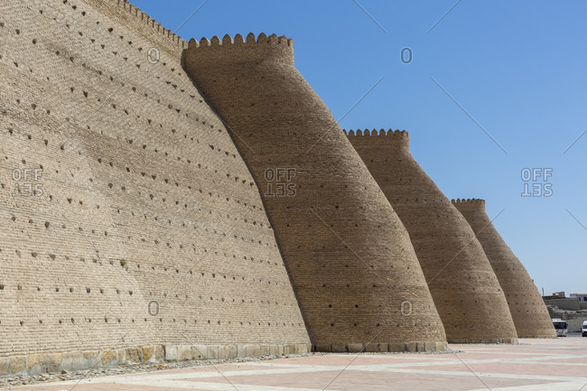 August 24, 2019: City wall, Ark fortress, Ark fortress, Bukhara, Uzbekistan