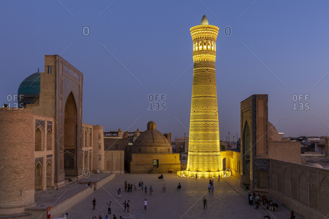 August 23, 2019: Poikalon complex, Kalon minaret, Bukhara, Uzbekistan