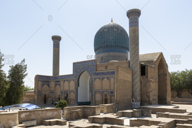 August 21, 2019: Gur Emir Mausoleum, Amir Temur Mausoleum, Samarkand, Uzbekistan