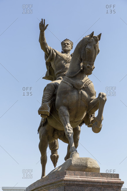 August 19, 2019: Amir Timur equestrian statue, Amir Timur Square, Tashkent, Uzbekistan