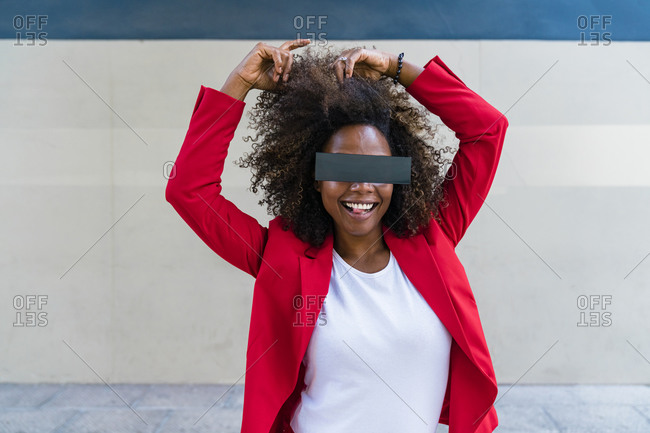 Woman in blindfold, Stock image